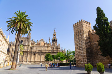 The cathedral in Sevilla, Spain