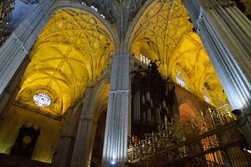 The cathedral in Sevilla, Spain