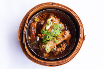 Chicken feet dimsum on white background