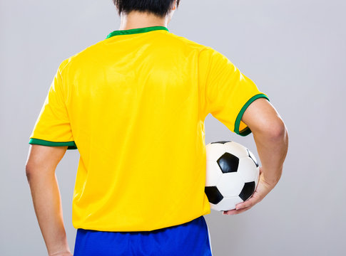 Back view of Brazil football player
