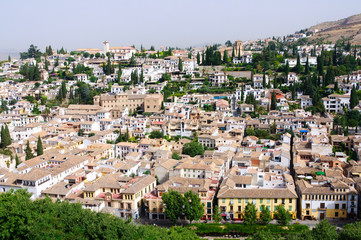 Fototapeta na wymiar Albayzin dzielnicy, widok z pałacu Alhambra w Grana