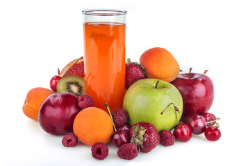 fresh healthy multivitamin juice of several fruits