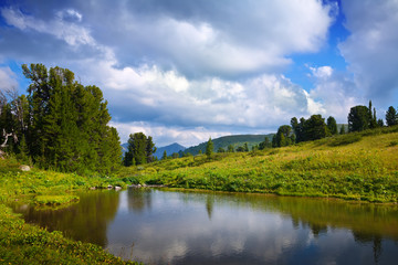 Fototapeta na wymiar Ayryk lakes in Altai mountains