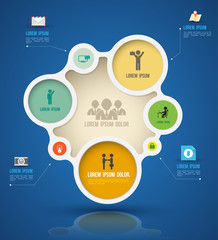 Vector abstract circle paper infographics.