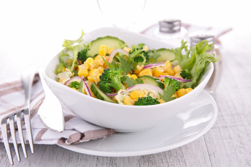 salad with corn and cucumber