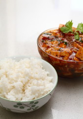 Mapo Tofu and Steamed Rice
