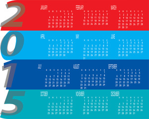 Colorful Year 2015 Calendar