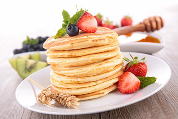 pancakes and fruits