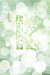 green bokeh english alphabet background, blured