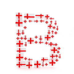 letter made of gift boxes