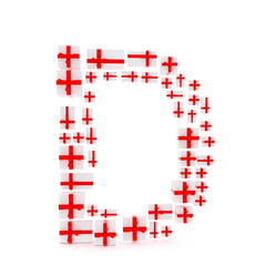 letter made of gift boxes