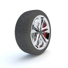 Obraz premium Tire on White Background