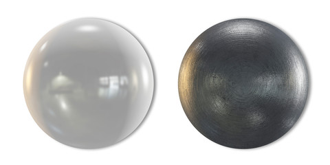 Badge with perfect reflection isolated on white