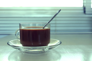 glass cup of coffee