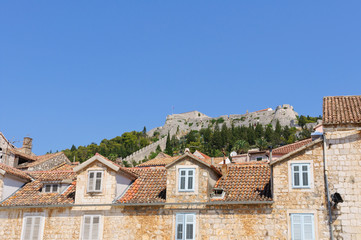 Cityscape and the Fortress of Hvar in Croatia