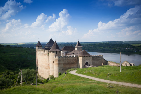 The Khotyn fortification is located on a rocky territory