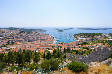 Fototapeta na wymiar Cityscape of Hvar in Croatia