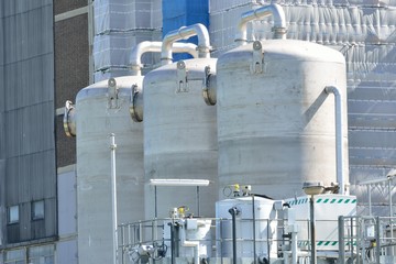 three cooling tanks of power station