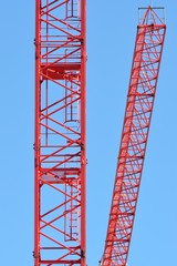 Fototapeta na wymiar Detail of large red crane