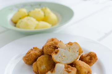 Fried cauliflower with homemade mayonnaise