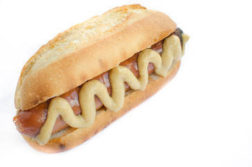 Hot dog from grill
