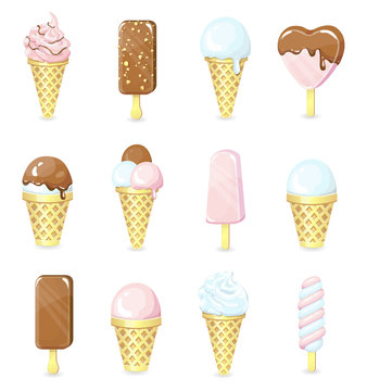 Set of ice cream icons