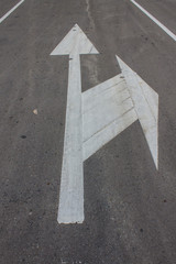Fototapeta premium Road markings with footpath