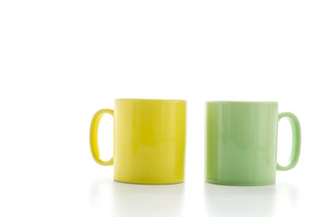 Color mug isolated on white