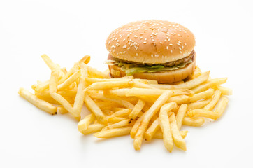 Hamburger french fries