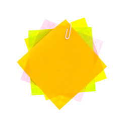 Paper note isolated white background