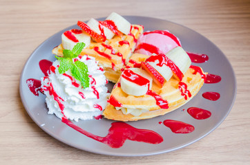 Strawberry banana pancake