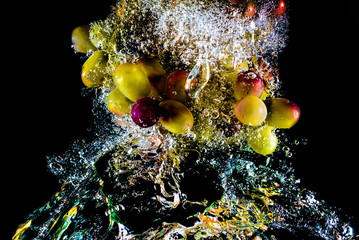 abstract grapes in water