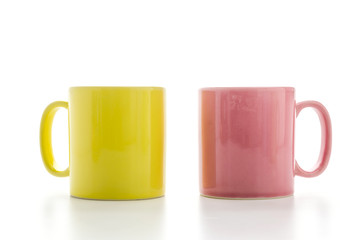 Color mug isolated on white