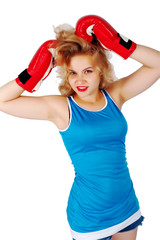 Pretty girl with boxing gloves