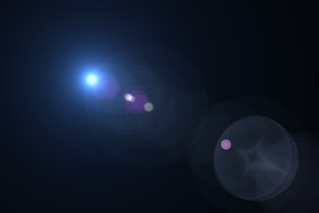blue digital lens flare warm