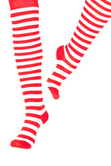 Obraz premium Woman legs in color red socks