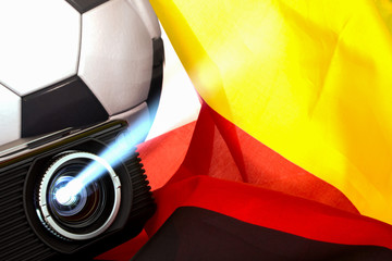 Beamer Fußball und Fahne