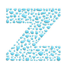 abstract letter z created with water drops