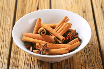 Cinnamon sticks and star anise