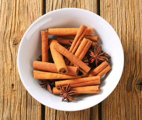 Cinnamon sticks and star anise