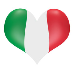 Italian flag in 3D heart shape