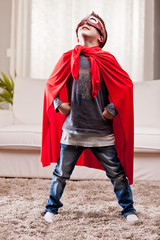 red cloak  kid livingroom superhero © Giulio_Fornasar