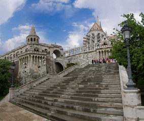 Fototapeta premium Fisherman's Bastion in Budapest, Hungary, after the rain