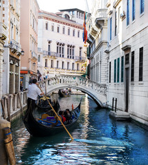 Venice Grand canal with gondola, Italy