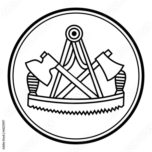 &quot; Zimmerer Symbol Zeichen Emblem V2&quot; Stockfotos und lizenzfreie