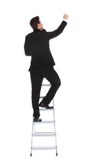 Businessman Climbing Career Ladder