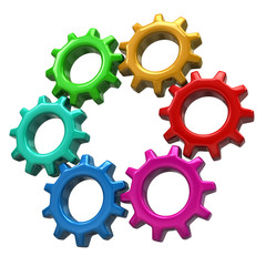 Colorful ring of gears