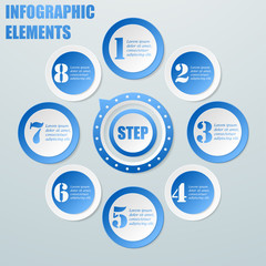 Business Info graphic from circles with pointer.