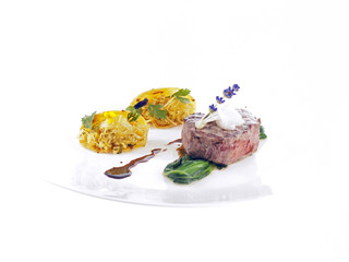 dry aged steak with curry taco
