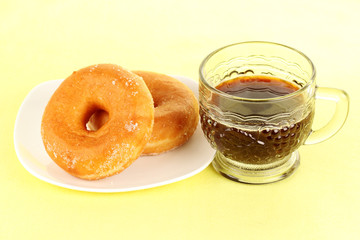 donut and black coffee